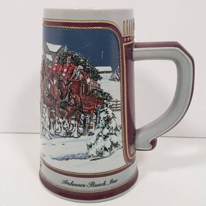 BUDWEISER SPECIAL EDITION 1989 HOLIDAY STEIN  WINTER'S EVENING‎